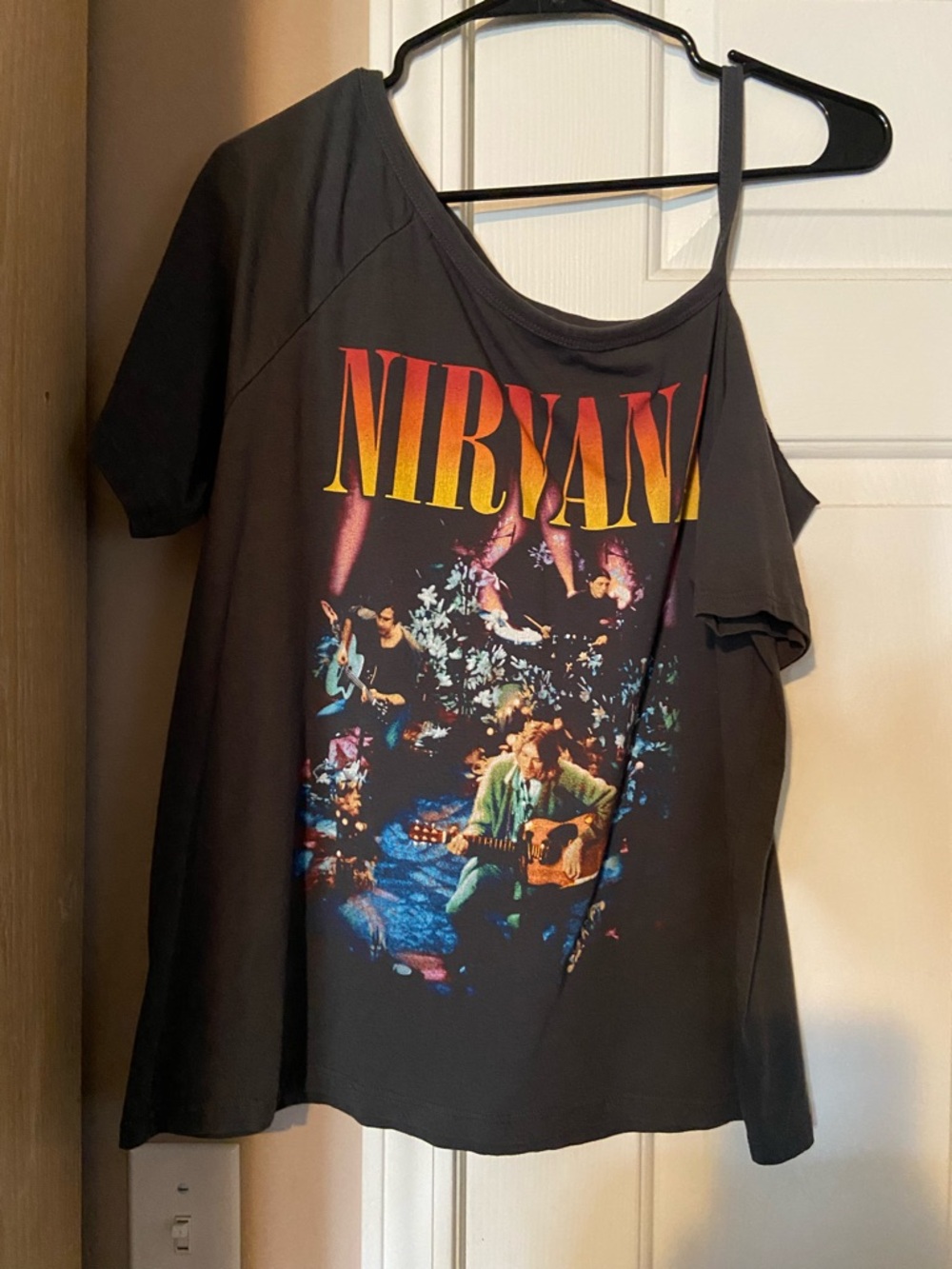 torrid Black Nirvana Graphic Short Sleeve Tee with Yellow-Red Logo